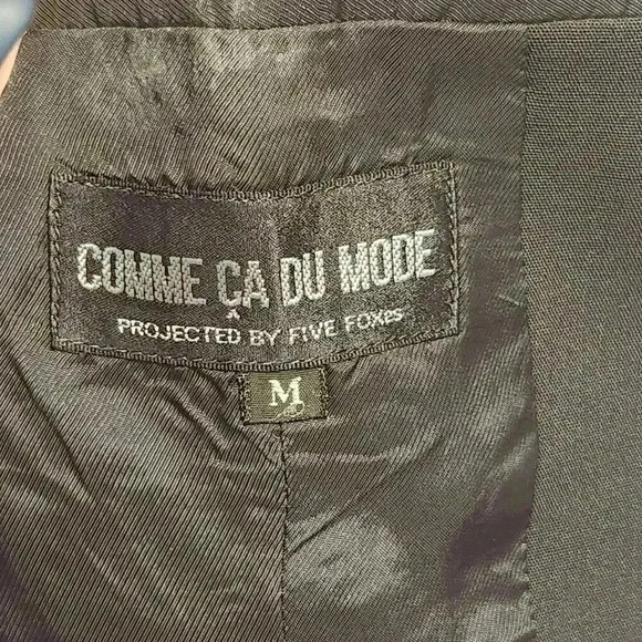 Comme Ca Du‎ Mode Women's Blazer Size M Black Three Button Pockets 00-80GA08 - Picture 4 of 10